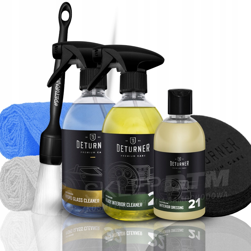 DETURNER ZESTAW DO CZYSZCZENIA WNĘTRZA AUTA SZYB