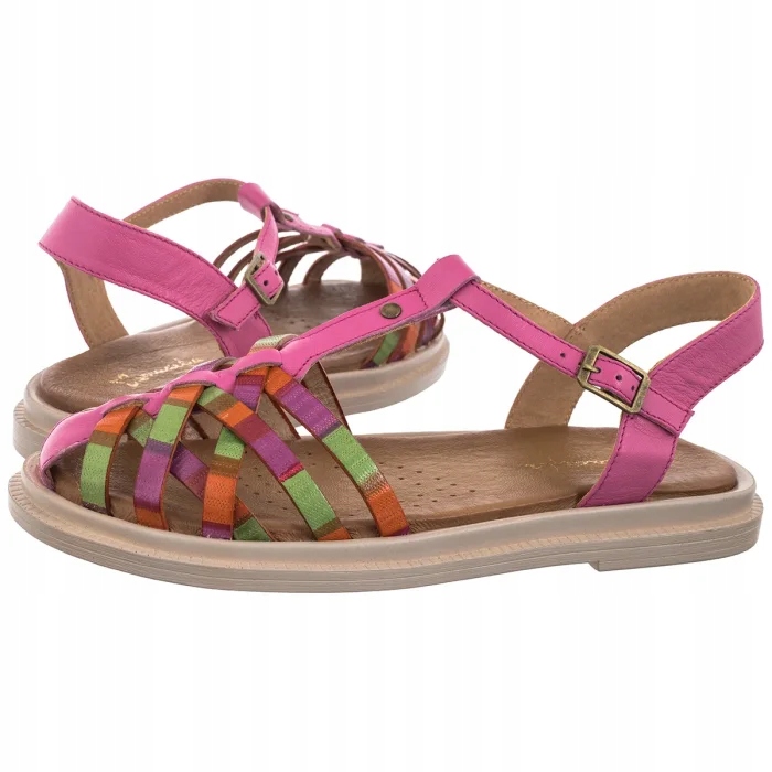 Dámské kožené sandály Maciejka Fuchsia 06803-43 Růžové