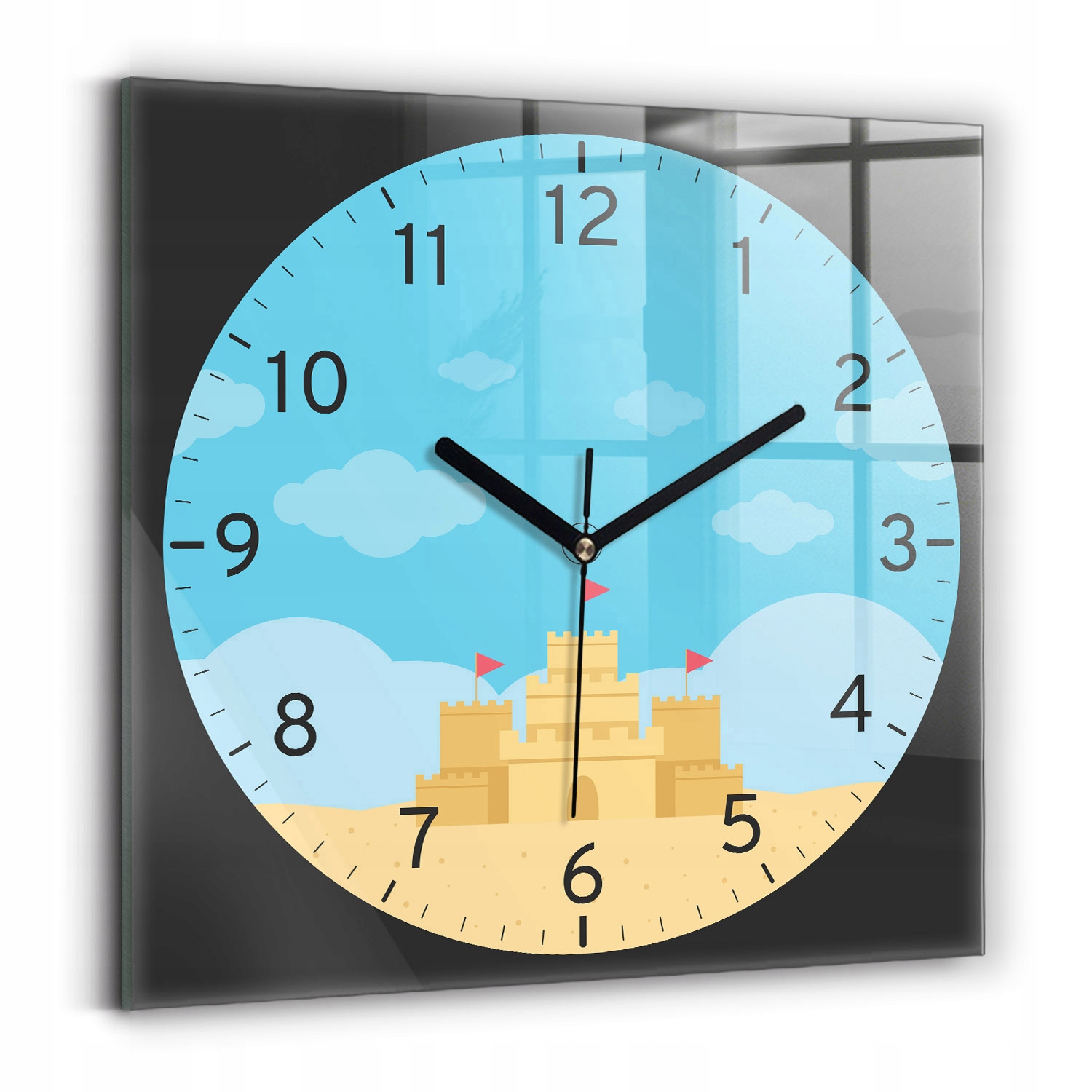 Skleněné hodiny Sklo Tichý mechanismus Loft Nástěnný zámek z písku 30x30