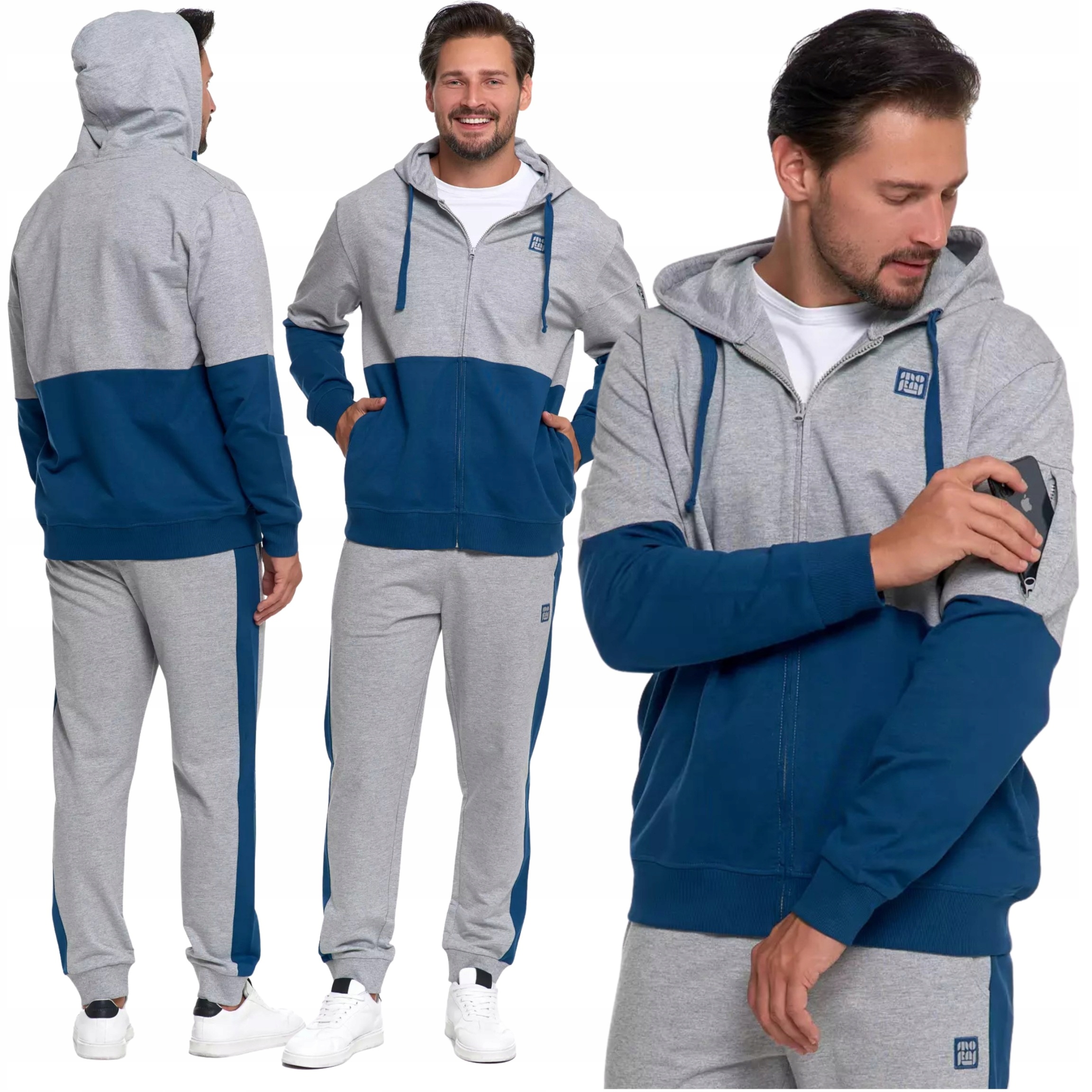 Teplákovka Pánské Kalhoty s kapsami Pánská rozepínací mikina s kapucí Moraj XL