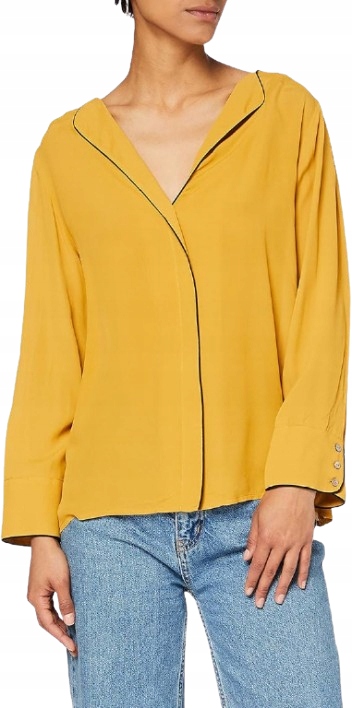 Yargici Hořčicová Halenka S Lemováním A Jednoduchým Střihem L Jqe