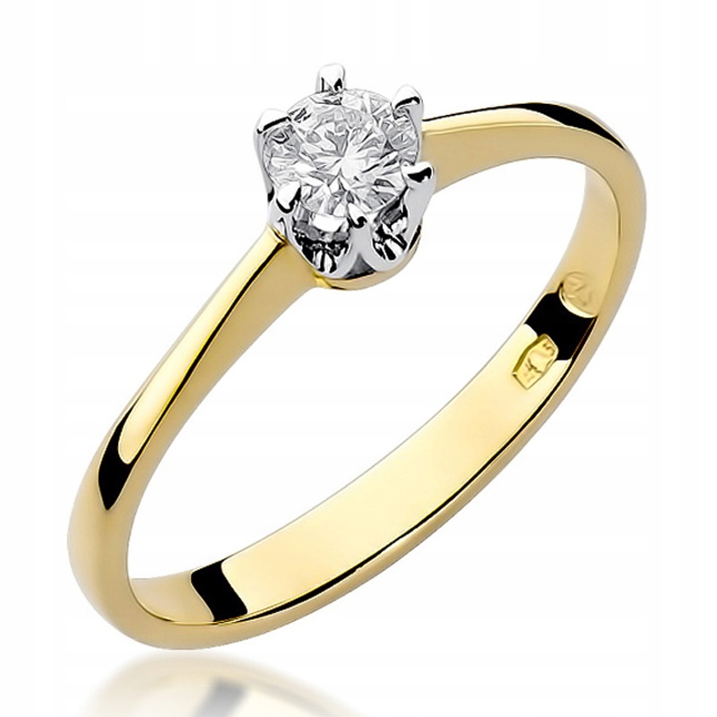 

Zaręczynowy Pierścionek Złoty Z Brylantem 0,10ct