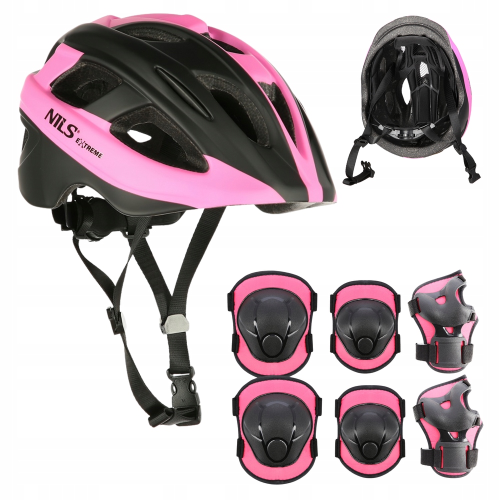 Kask Rowerowy Regulowany Dla Dziecka Na Deskorolkę 48-53 cm Ochraniacze S