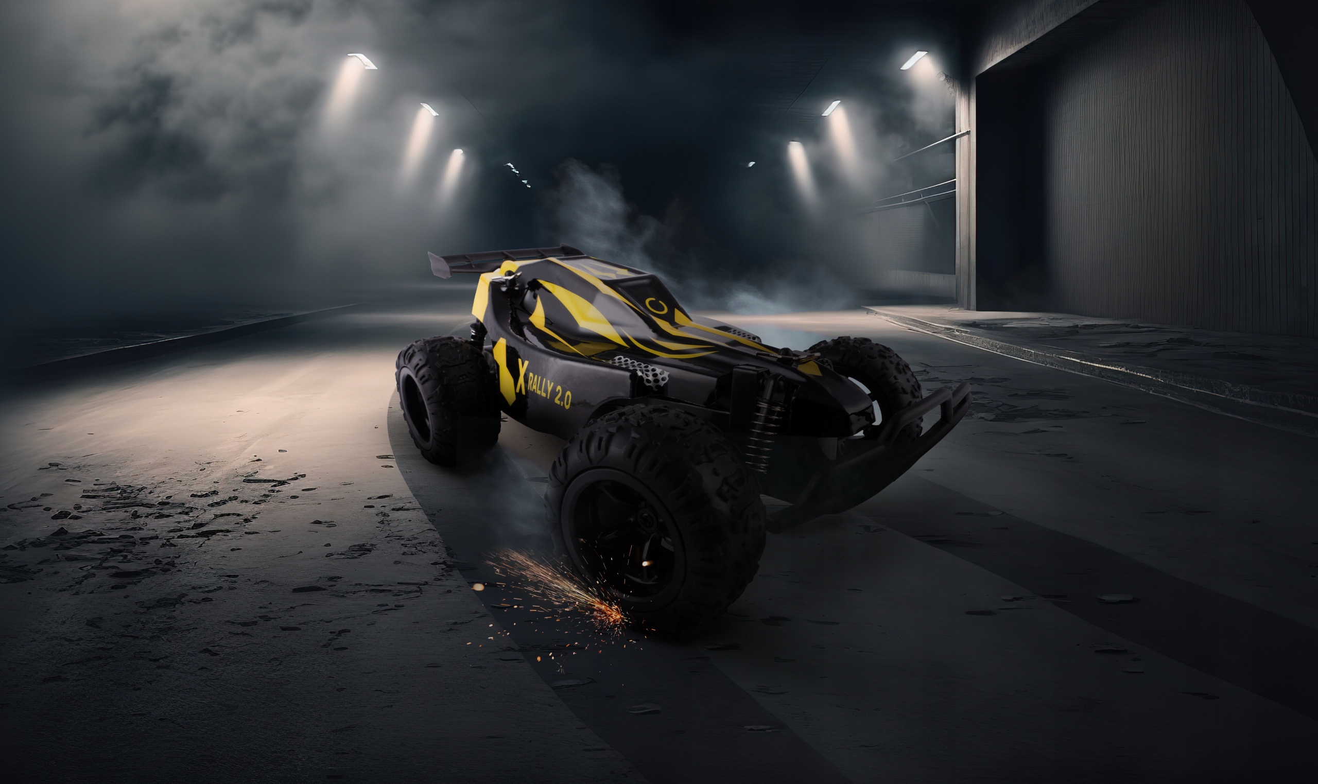 Automobilio nuotolinio valdymo pultas. Veikimo atstumas: 30 min., 100 m. Galinis vairas, skirtas vaikams nuo 8 metų. Baterijos pridedamos: taip.