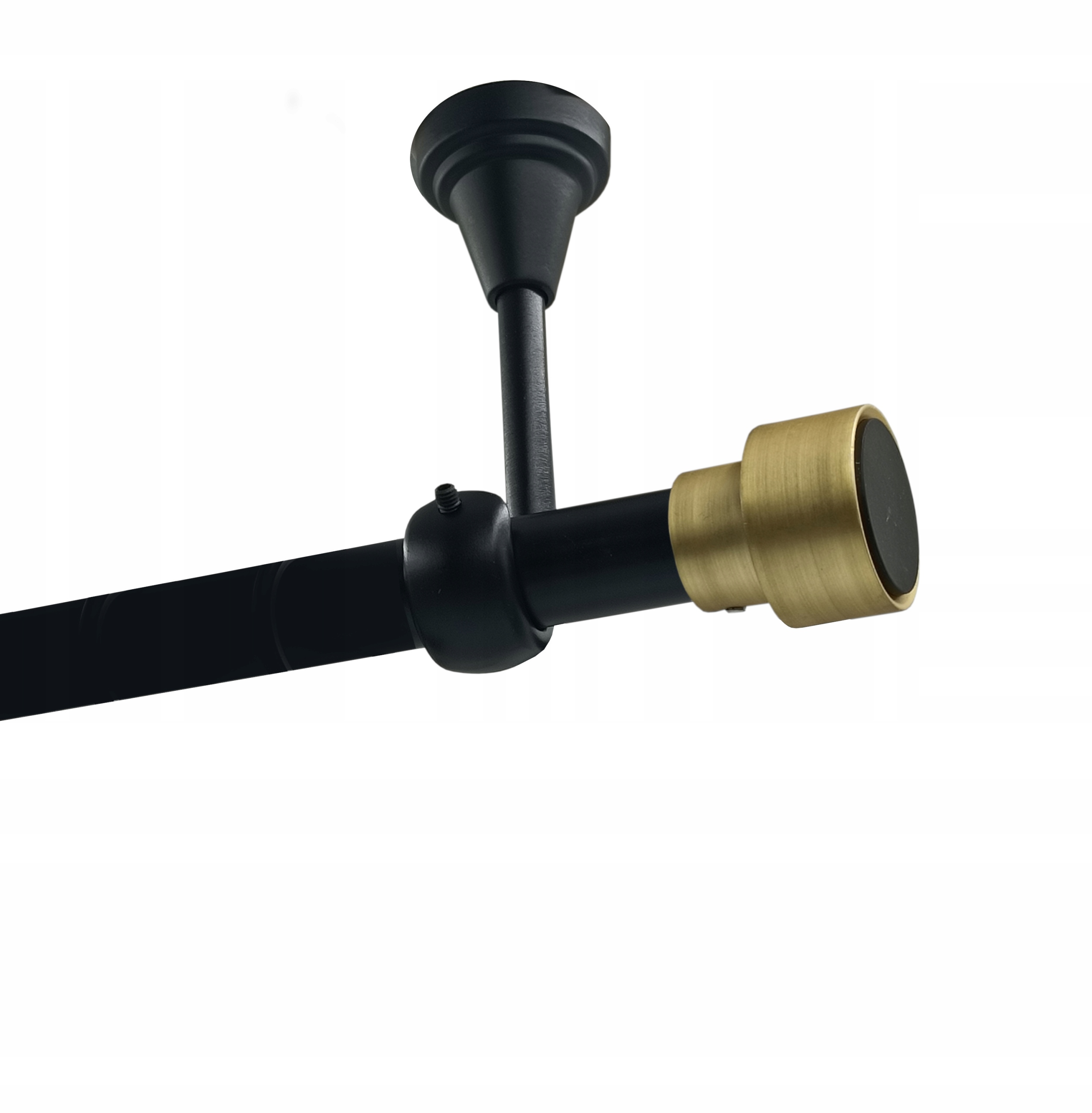 Jednoduchá garnýž Stropní Kov 19 mm Černý 300 cm Slick Gold Bez Koleček