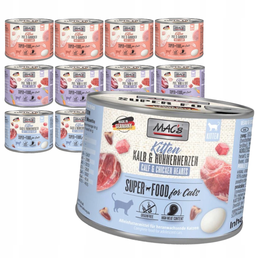 Levně MAC's Kitten Vlhké Krmivo pro koťata Mix Chutí 12x200 g