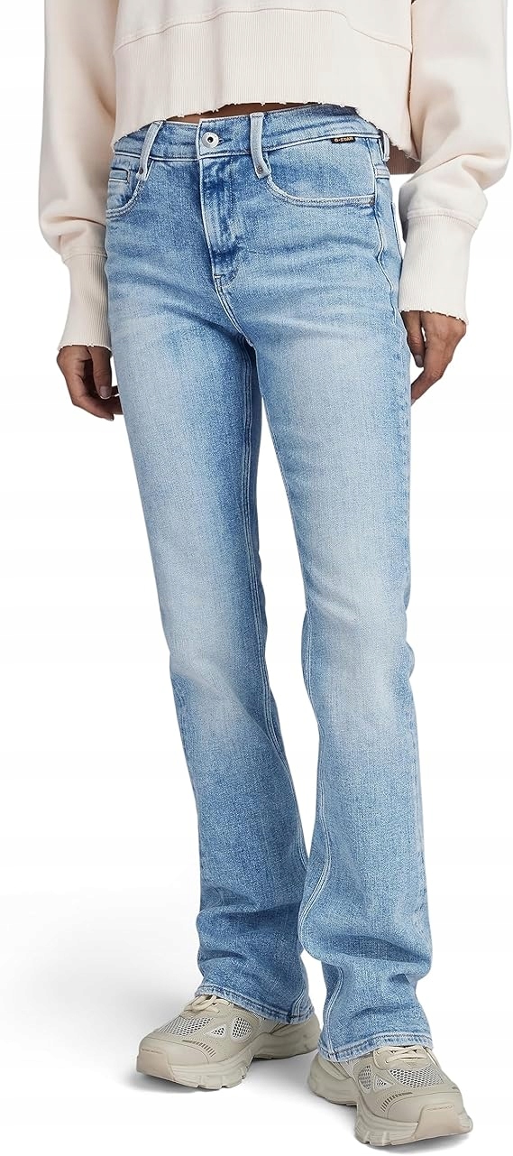 G Star Raw Džíny Slim Vysoký Stav Světlý Denim Bavlna 28/32 6BA