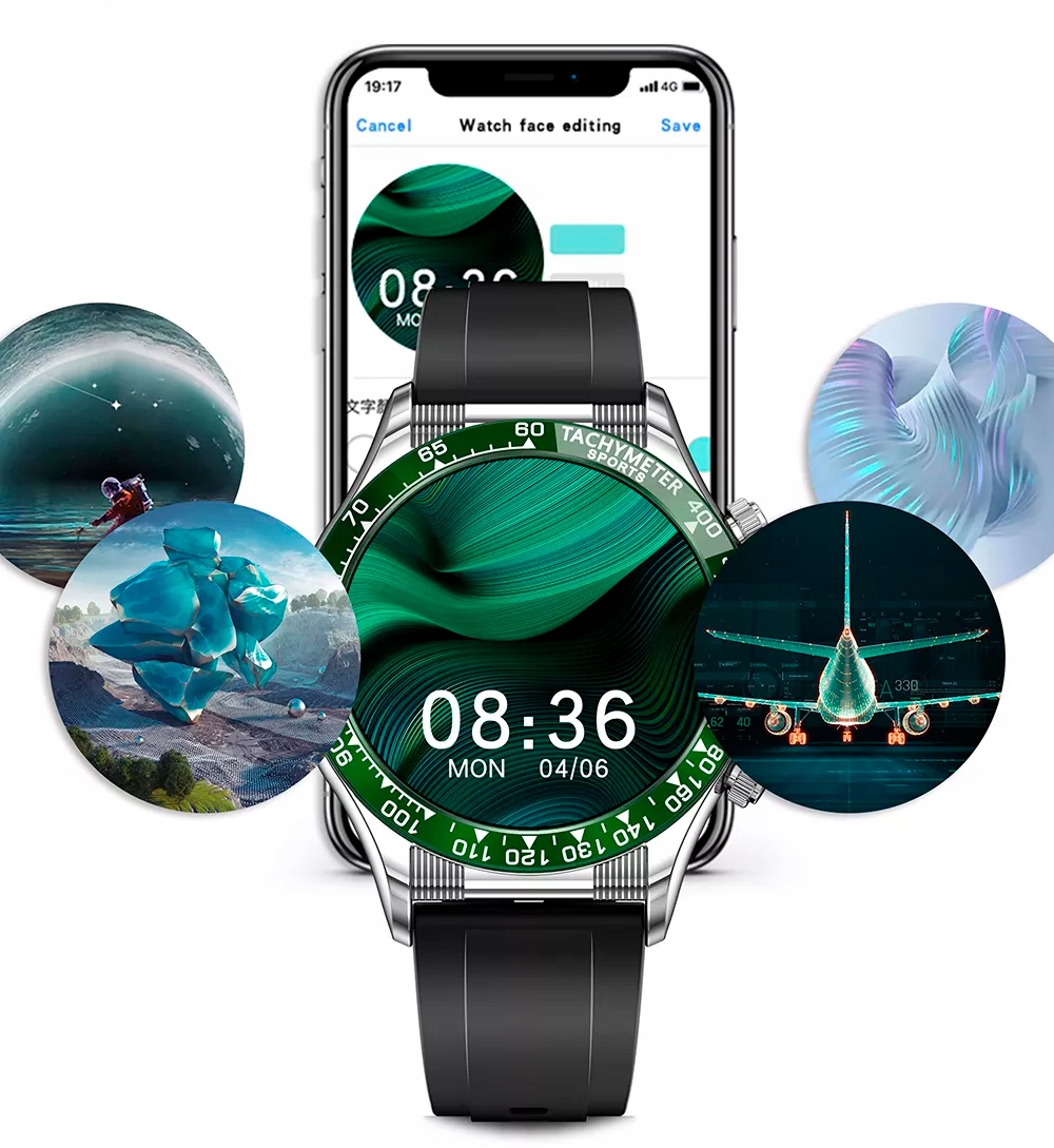 SMARTWATCH ZEGAREK SPORTOWY MĘSKI SMART WATCH MENU POLSKIE PULS SP02 KROKI Model inny