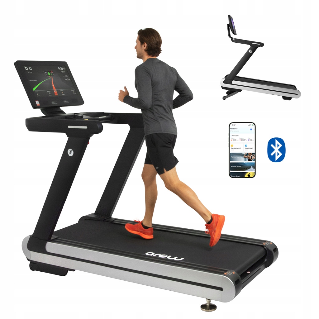 Bieżnia elektryczna treningowa kąt 18 stopni aplikacja amortyzacja 20 Km/h