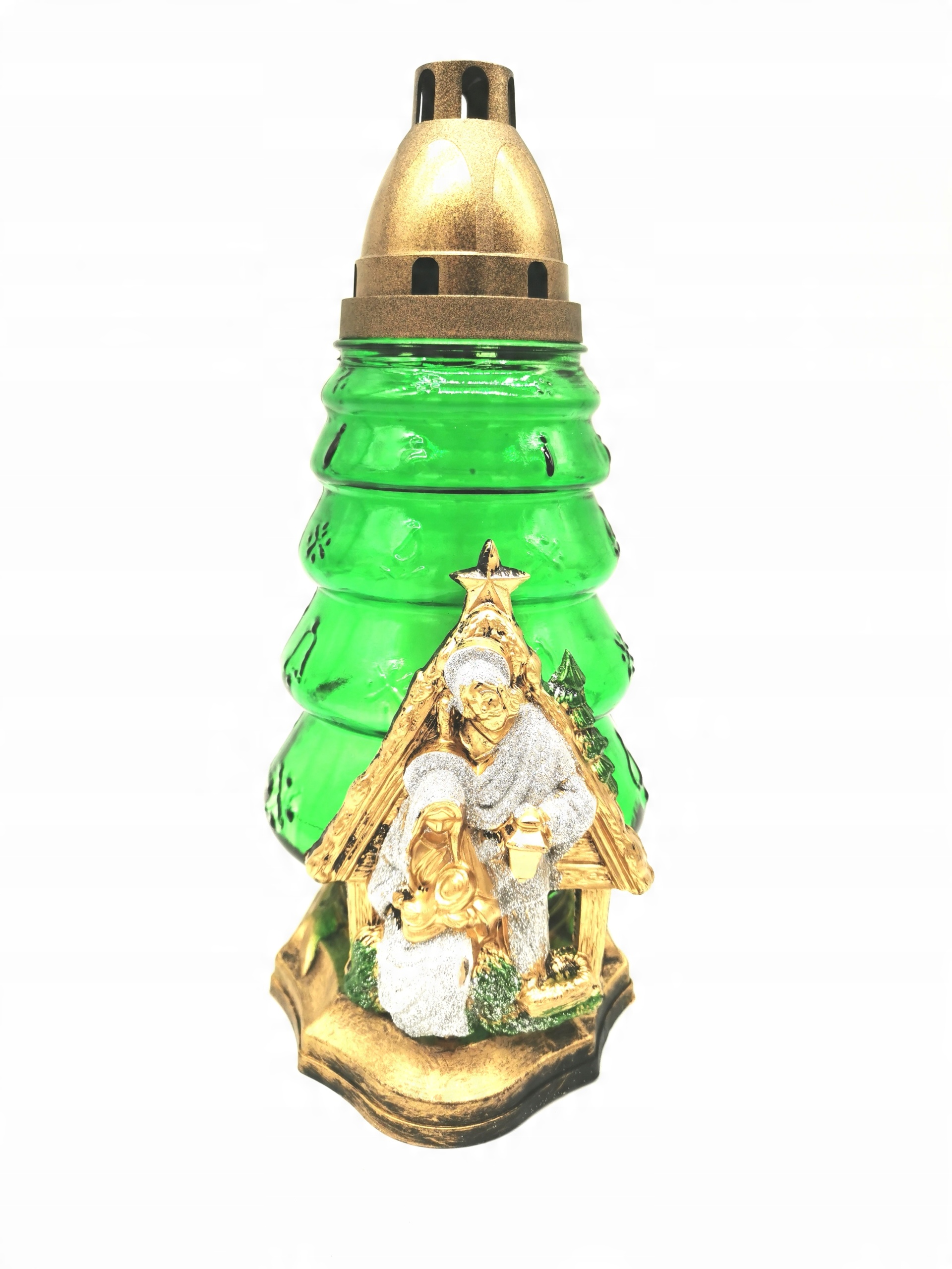 

Znicz znicze lampion Choinka dekor Szopka brokat