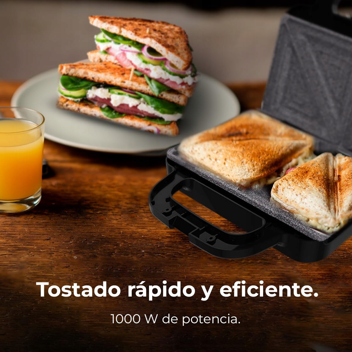 CECOTEC Opiekacz Rock'nToast Deep Classic 1000W Płyty Trójkątne PFOA Free — miniatura 5