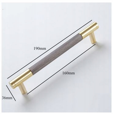 Uchwyt meblowy Tesuri 5 - 190/160/36 złota szara Długość (cm) 320