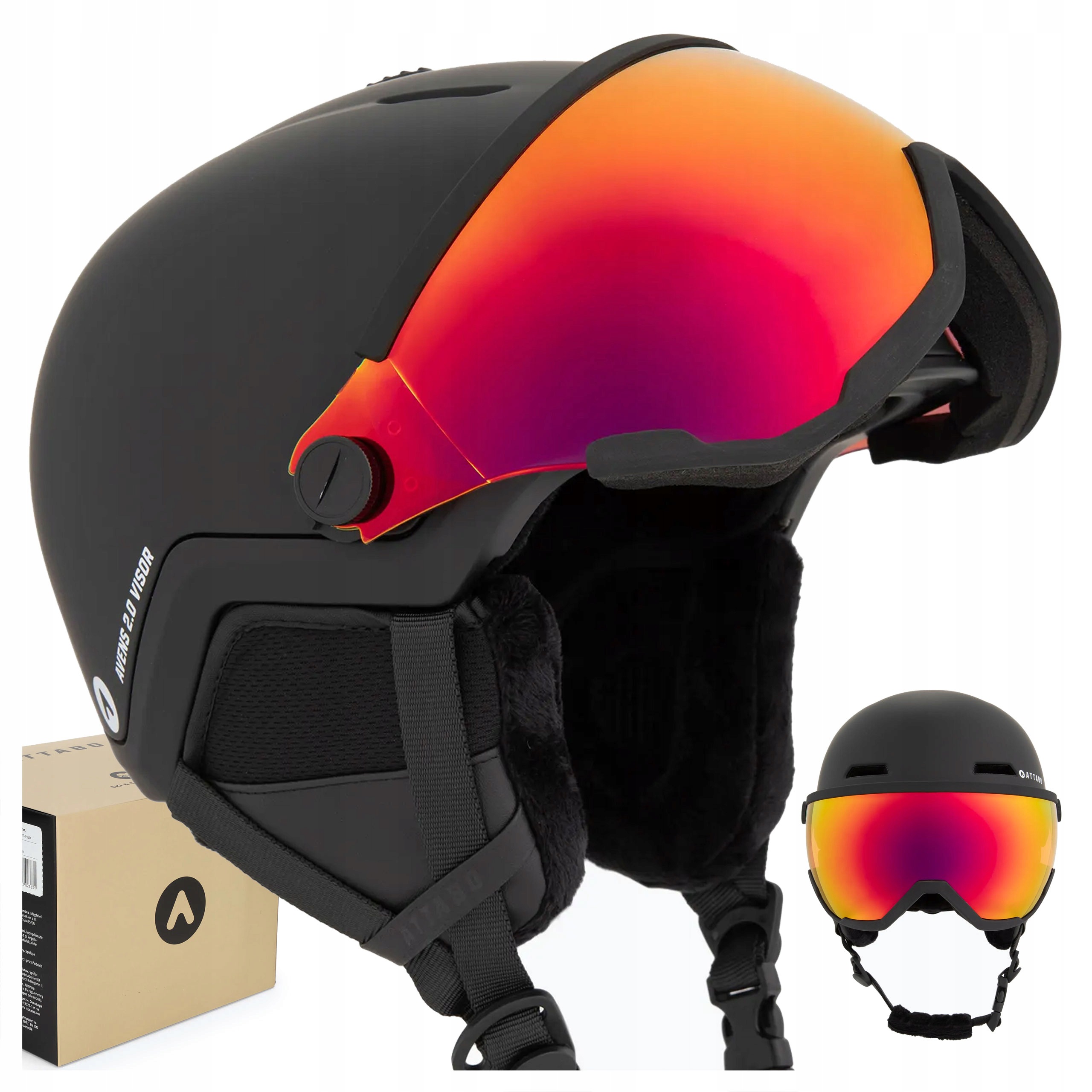 Kask Narciarski Dziecięcy Attabo Avens 2.0 Visor Jr Z Szybą Wizjer 51-54 cm