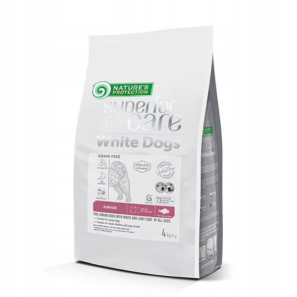 Nature's Protection White Dogs Grain Free Junior All Breeds White Fish 4 kg