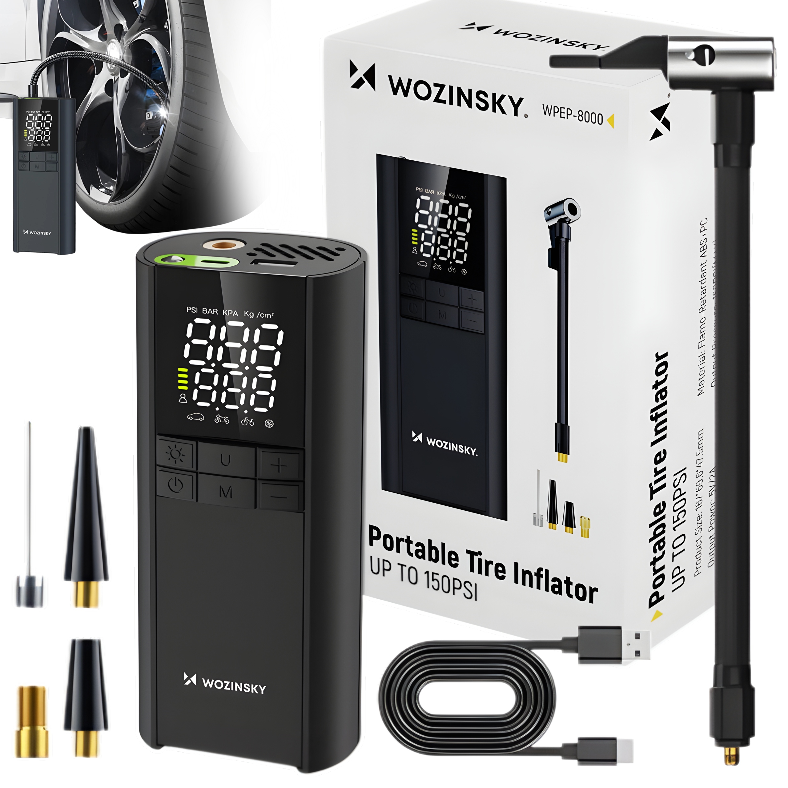 Компрессор Автомобильный компрессор аккумуляторный электрический велосипедный насос