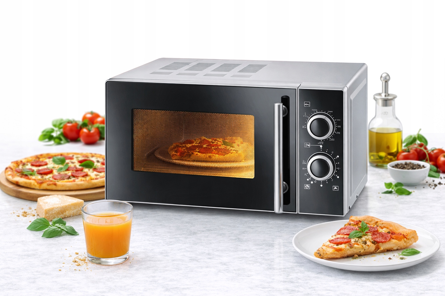 Kuchenka Mikrofalowa Mikrofalówka 2W1 Grill 900W 20L Wolnostojąca Severin