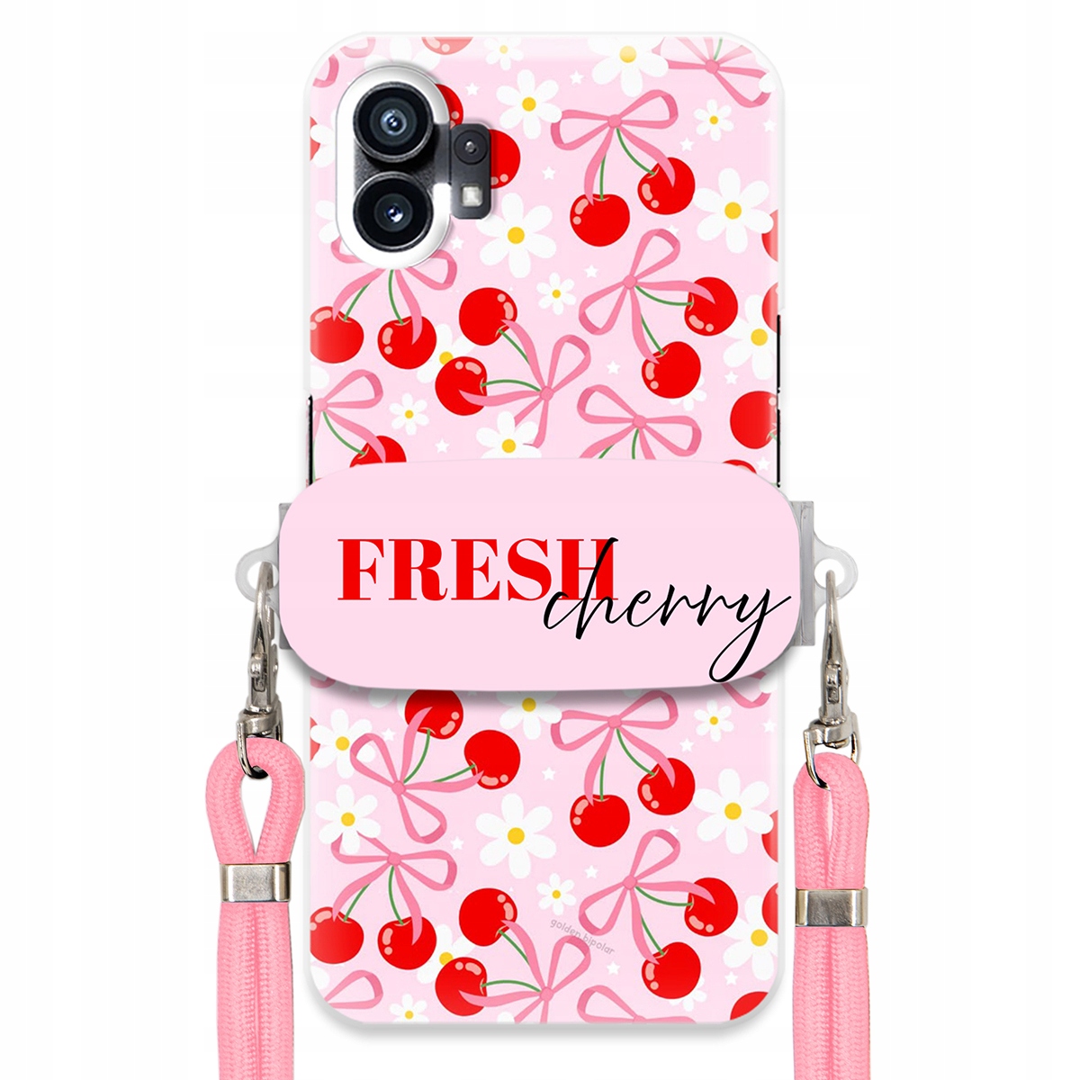 Puzdro na Nothing Phone 1 Case Držiak na šnúrku Ružový Fresh Cherry Kokardy
