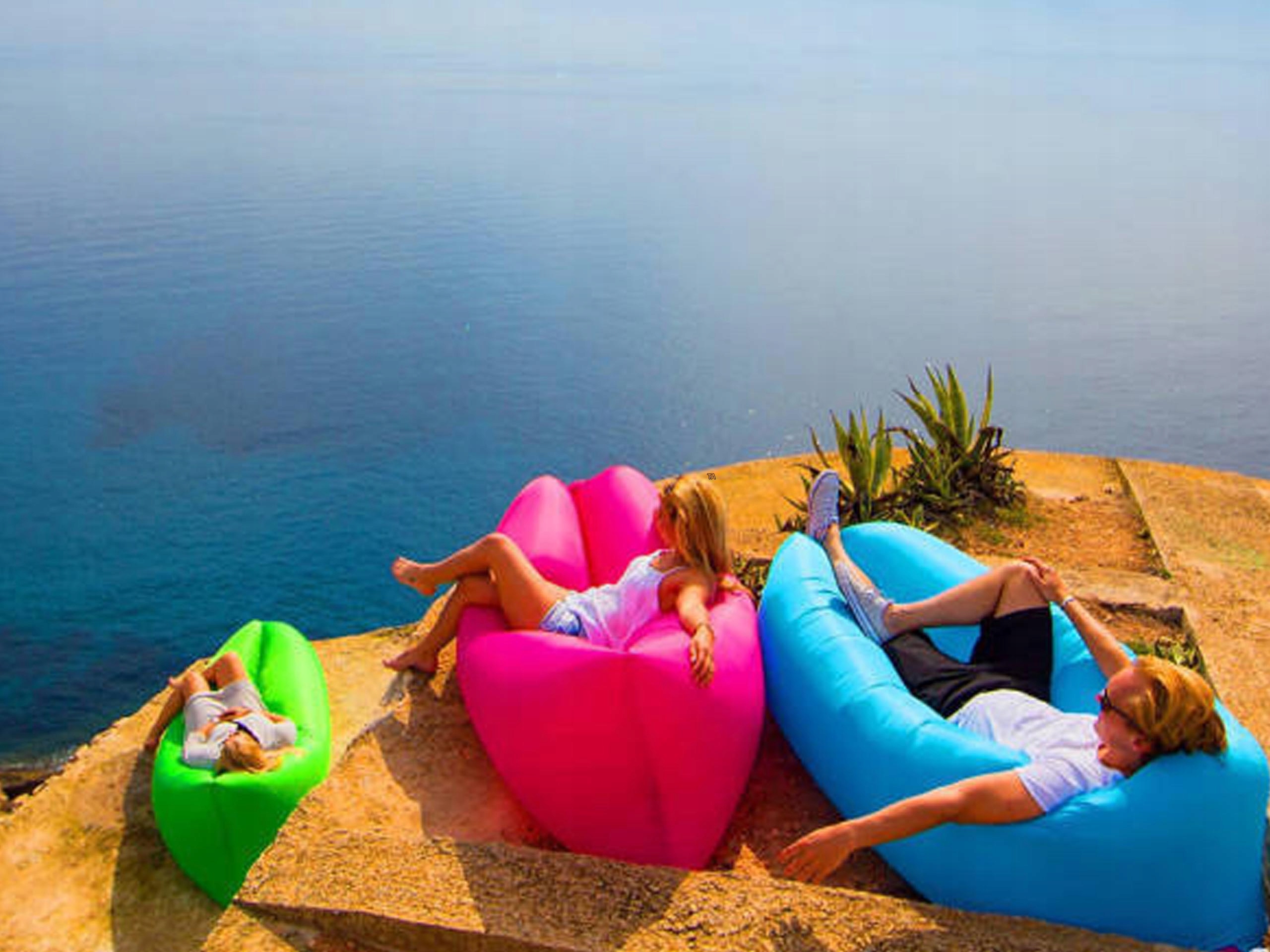 XXL LAZY BAG MATERAC PLAŻOWY NA POWIETRZE KANAPA SOFA LEŻAK CZARNY 220CM Marka inna marka