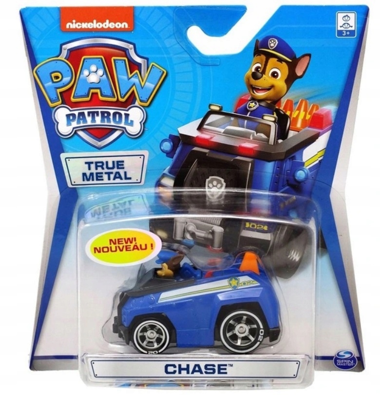 Psi Patrol Metalowy Pojazd Figurka Chase auto