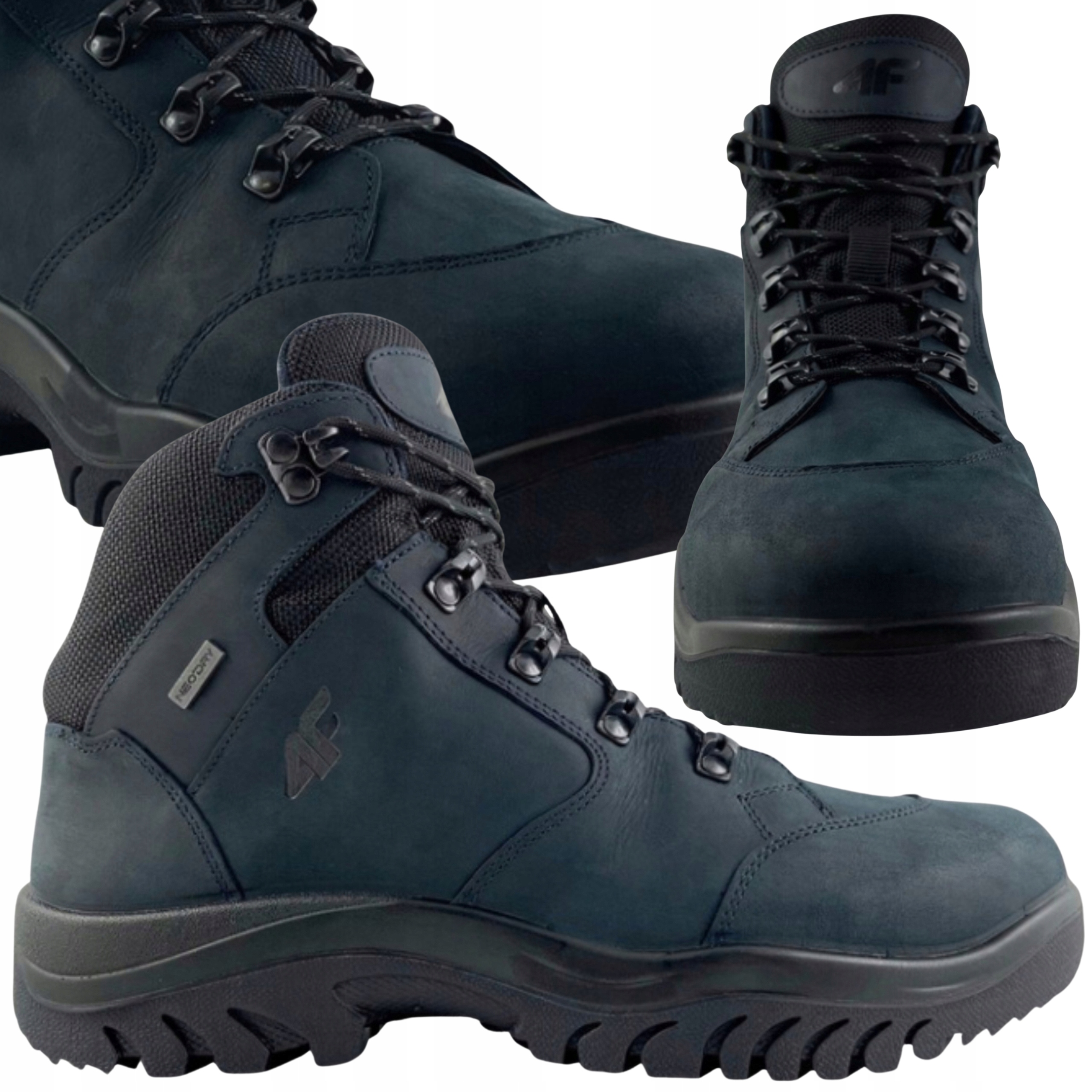 Zimní Pánské Trekové Kožené Boty TRAPERY4F, Voděodolné, Vysoké 40