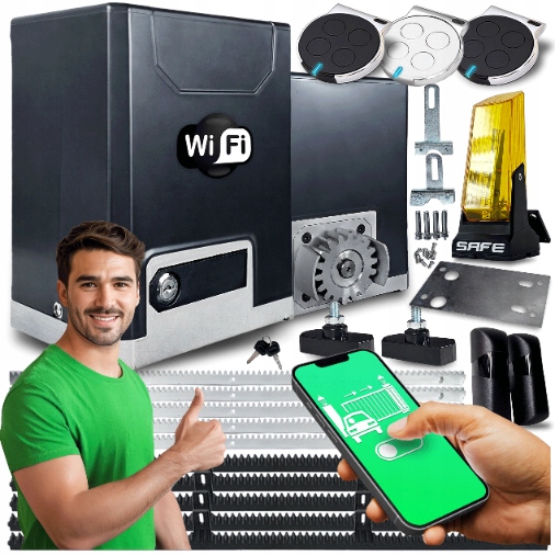 Set Pohon Pro Posuvnou Bránu 600 Lampa lišty ovladače Wifi Supla Automat