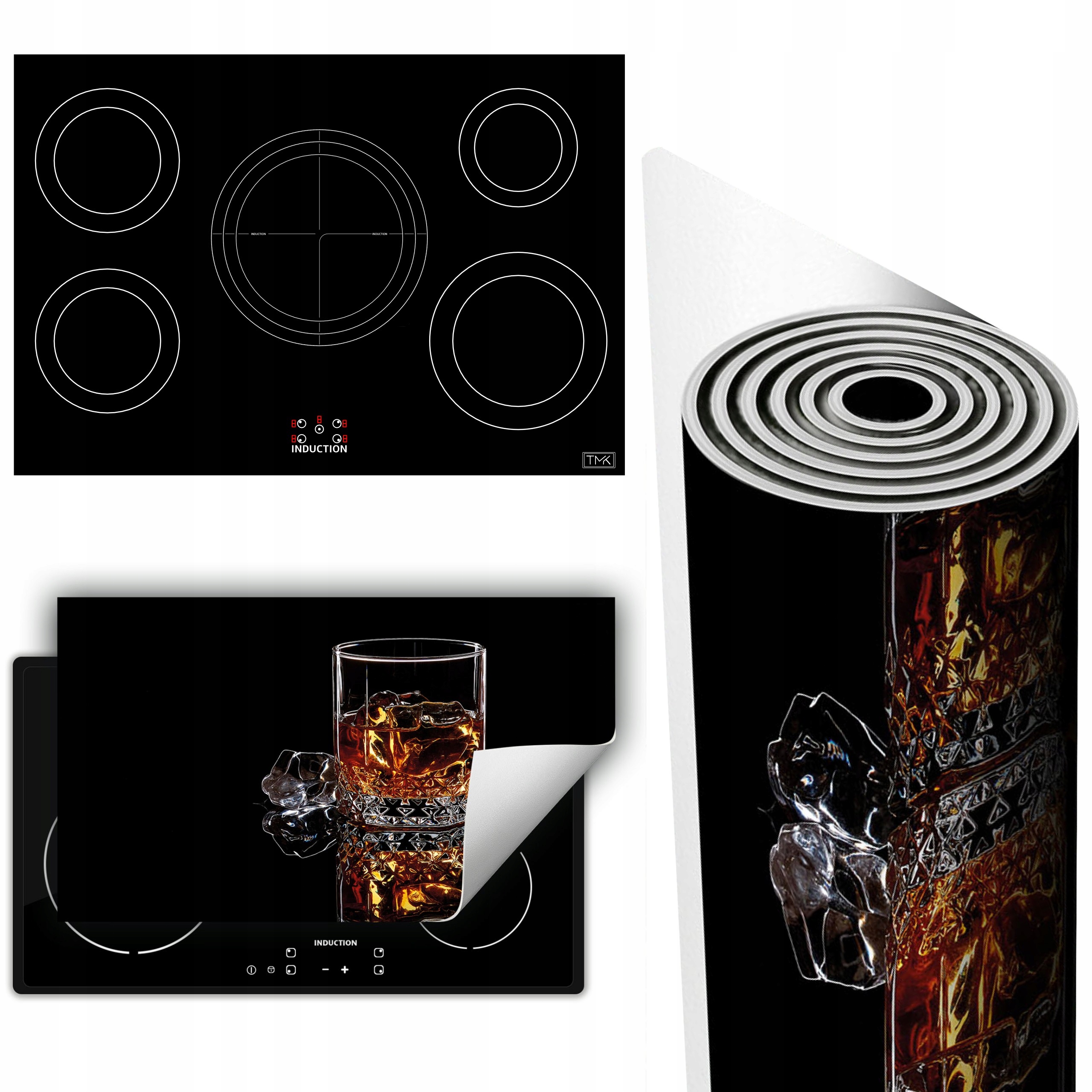 Vinylová Podložka Na Ochranu Kuchyňské Desky 90x52 černá whisky