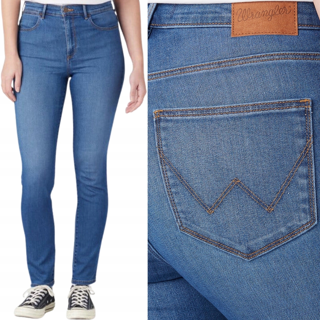 Wrangler High Skinny vysoké dámské džínové kalhoty úzké nohavice W27 L32