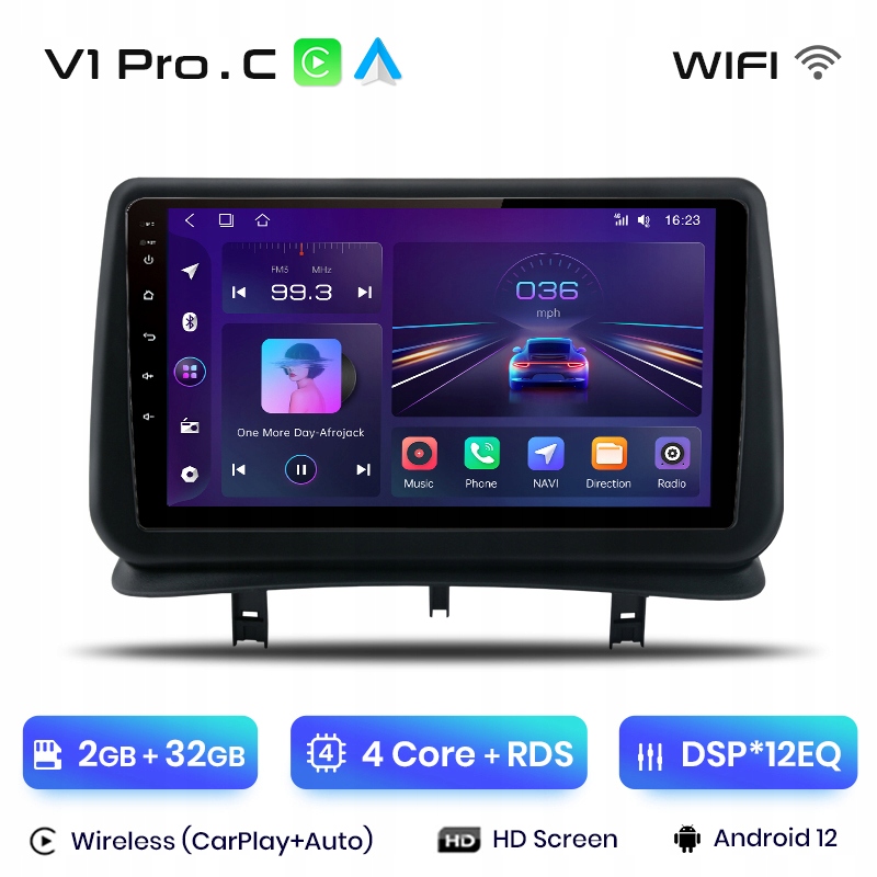 Android 13 Qled For Renault Clio 3 Clio 3 2005-2014 Wifi+4g Car Radio  Navigation Gps Auto Carplay Stereo Video Player 360 Camera