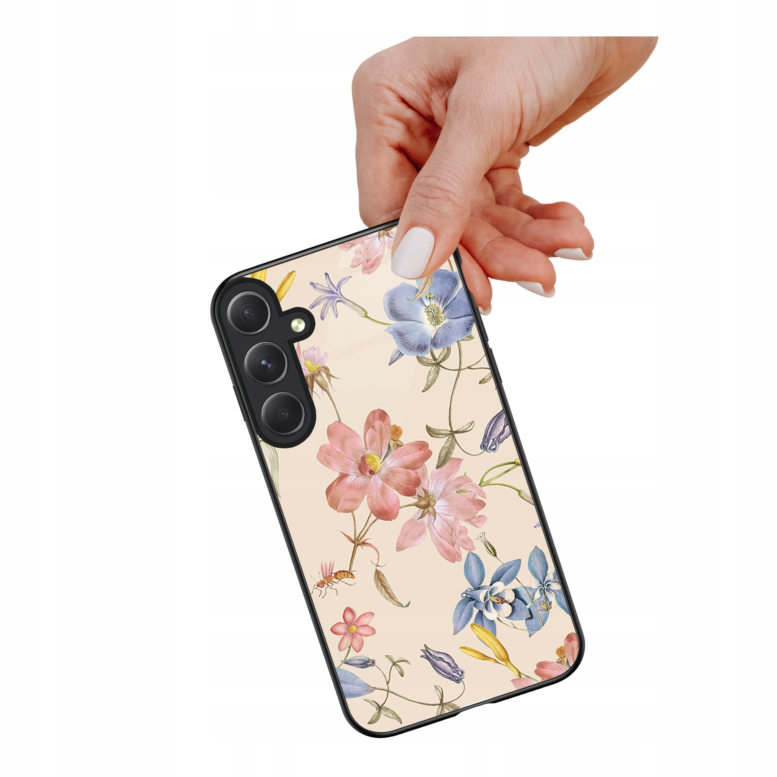 Etui szklane ceramiczne do Samsung Galaxy S25+ Plus Kolorowe kwiatki