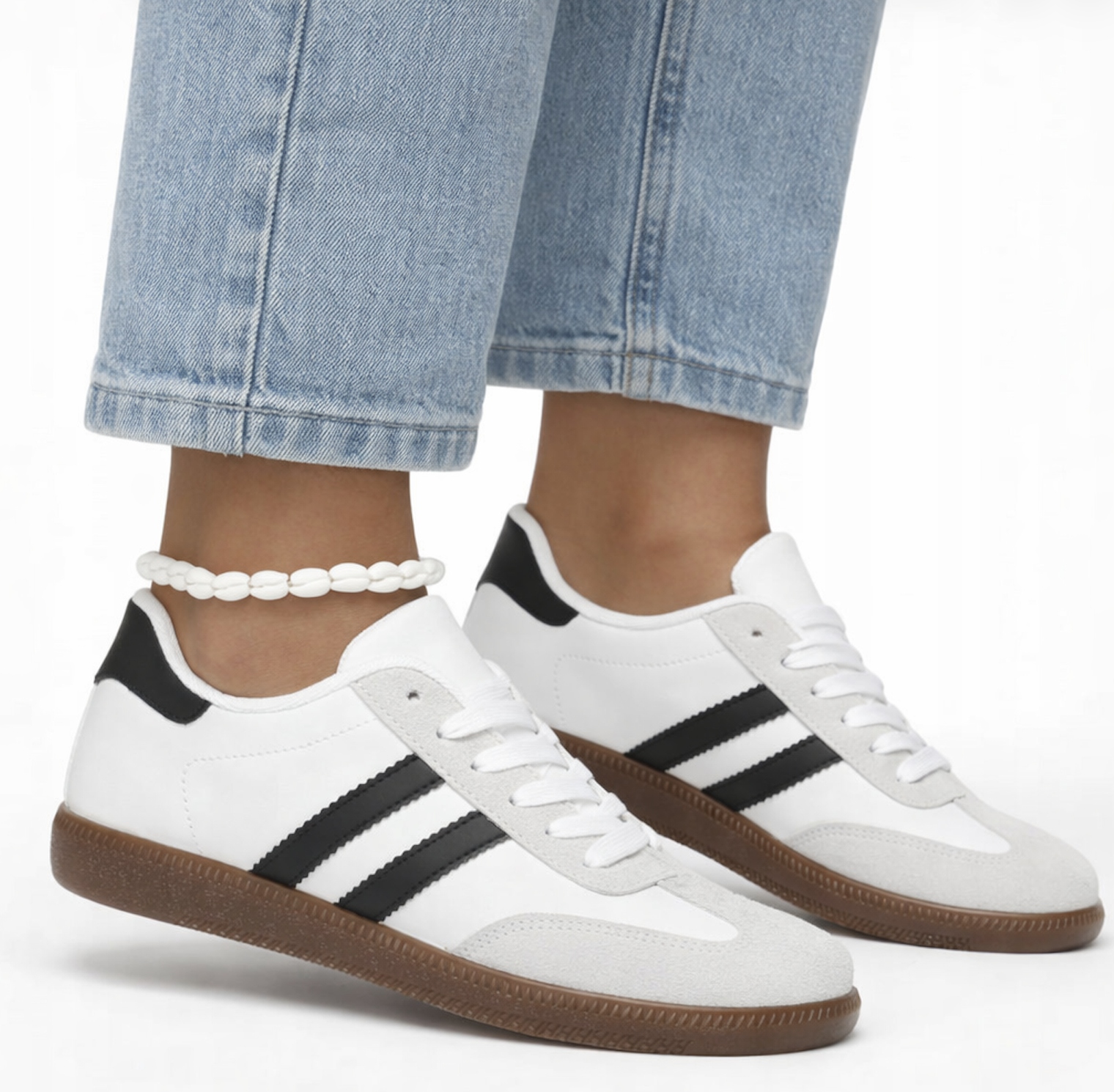 Sneakersy Damskie Białe Buty Sportowe Tenisówki Adidasy Retro 41