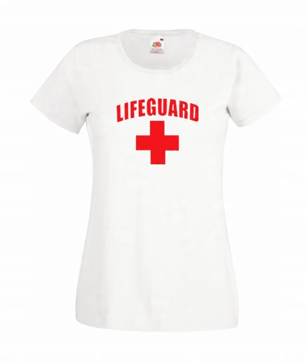 

XL Koszulka Damska Ratownik Lifeguard Napis Wzór
