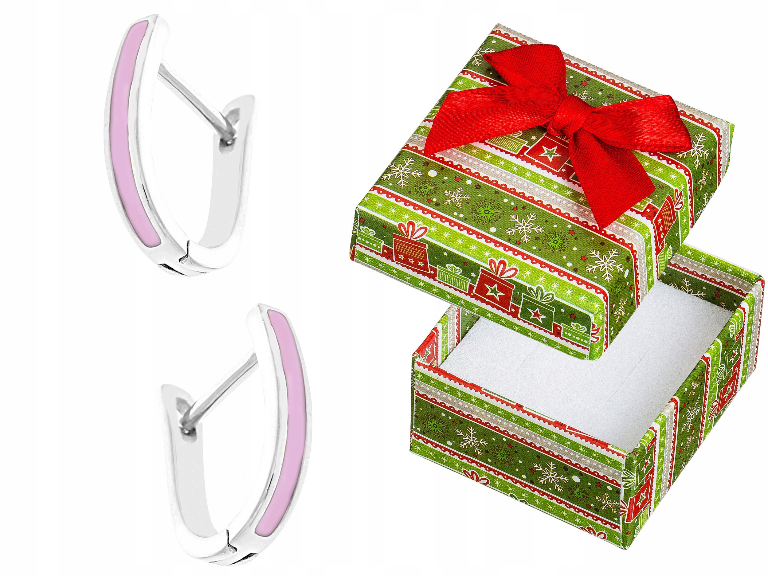 Stříbrné Náušnice Závěsné pro holčičku Růžová lira Smalt Stříbro 925