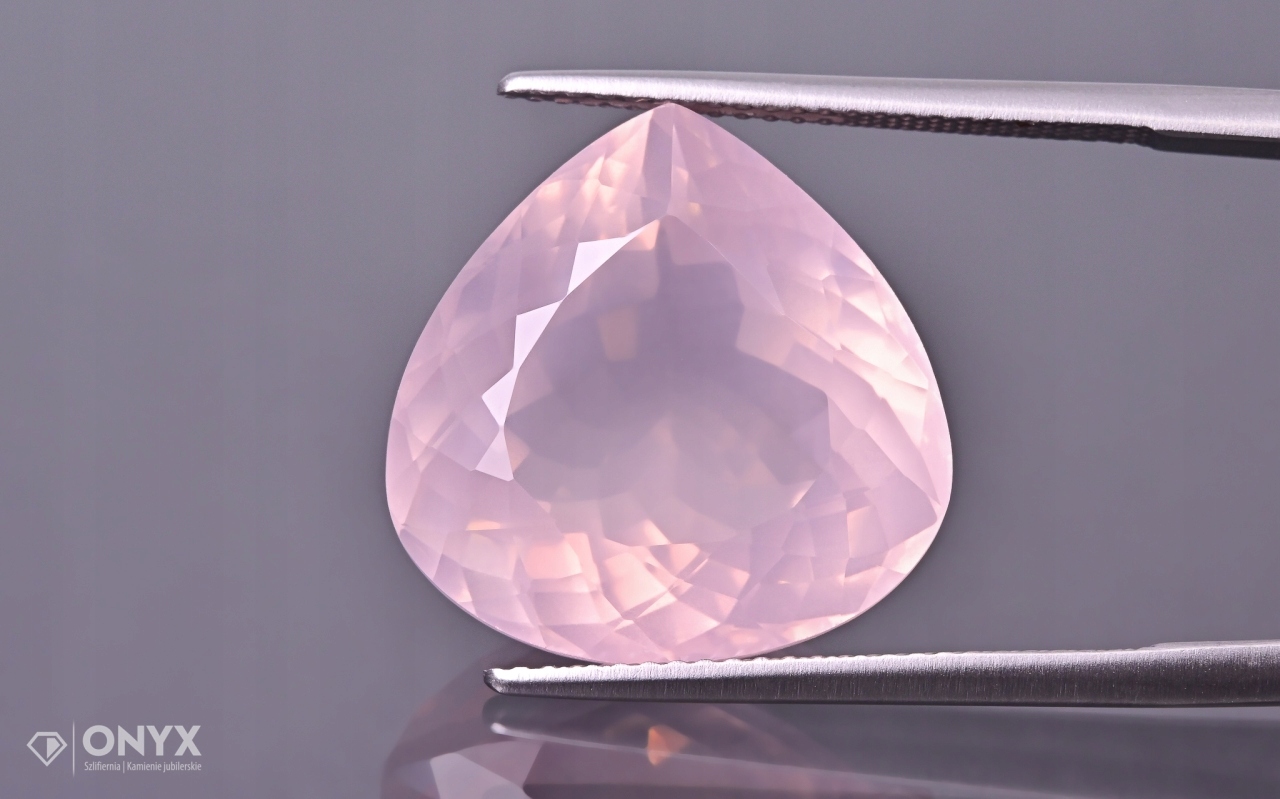 Křemen růžový fazetovaný slza 17,5x17 mm