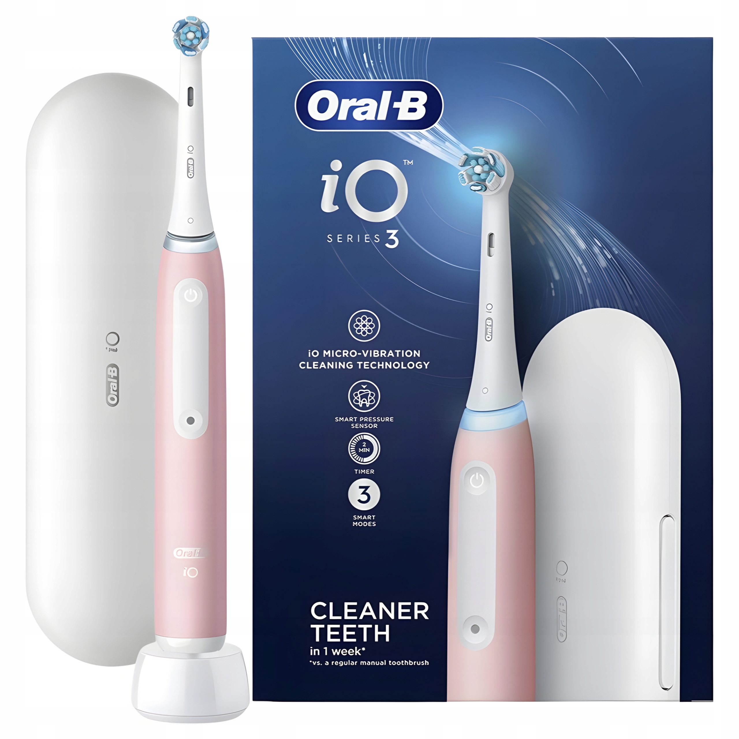 Szczoteczka Magnetyczna do zębów Oral-B iO Series 3 Różowa z Etui