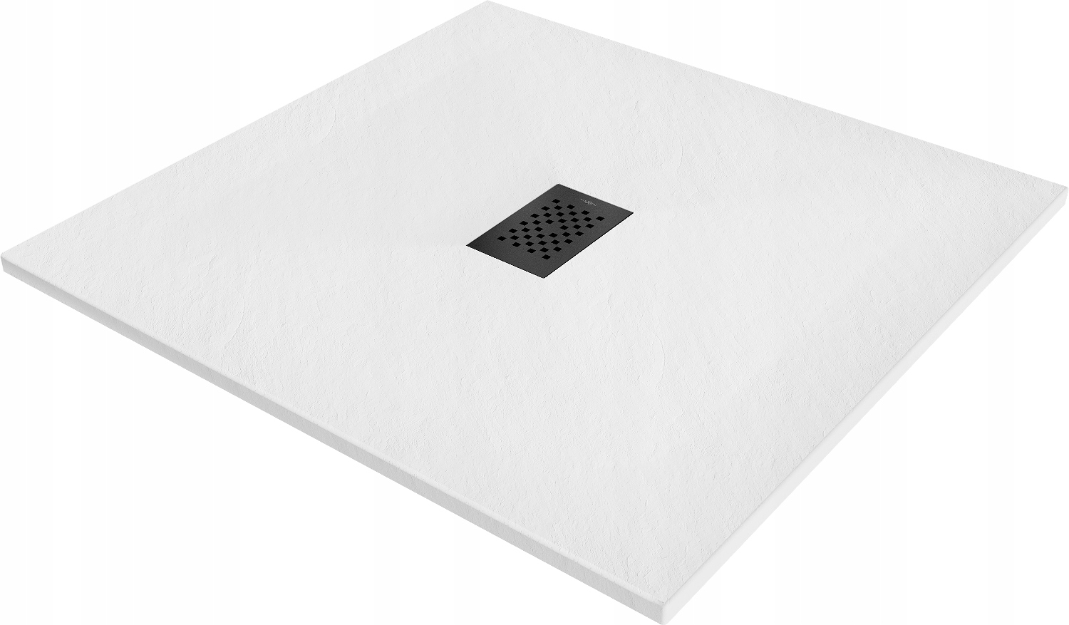 Mexen Hugo Brodzik Kwadratowy Smc 100 x 100 CM Biały Maskownica Czarna