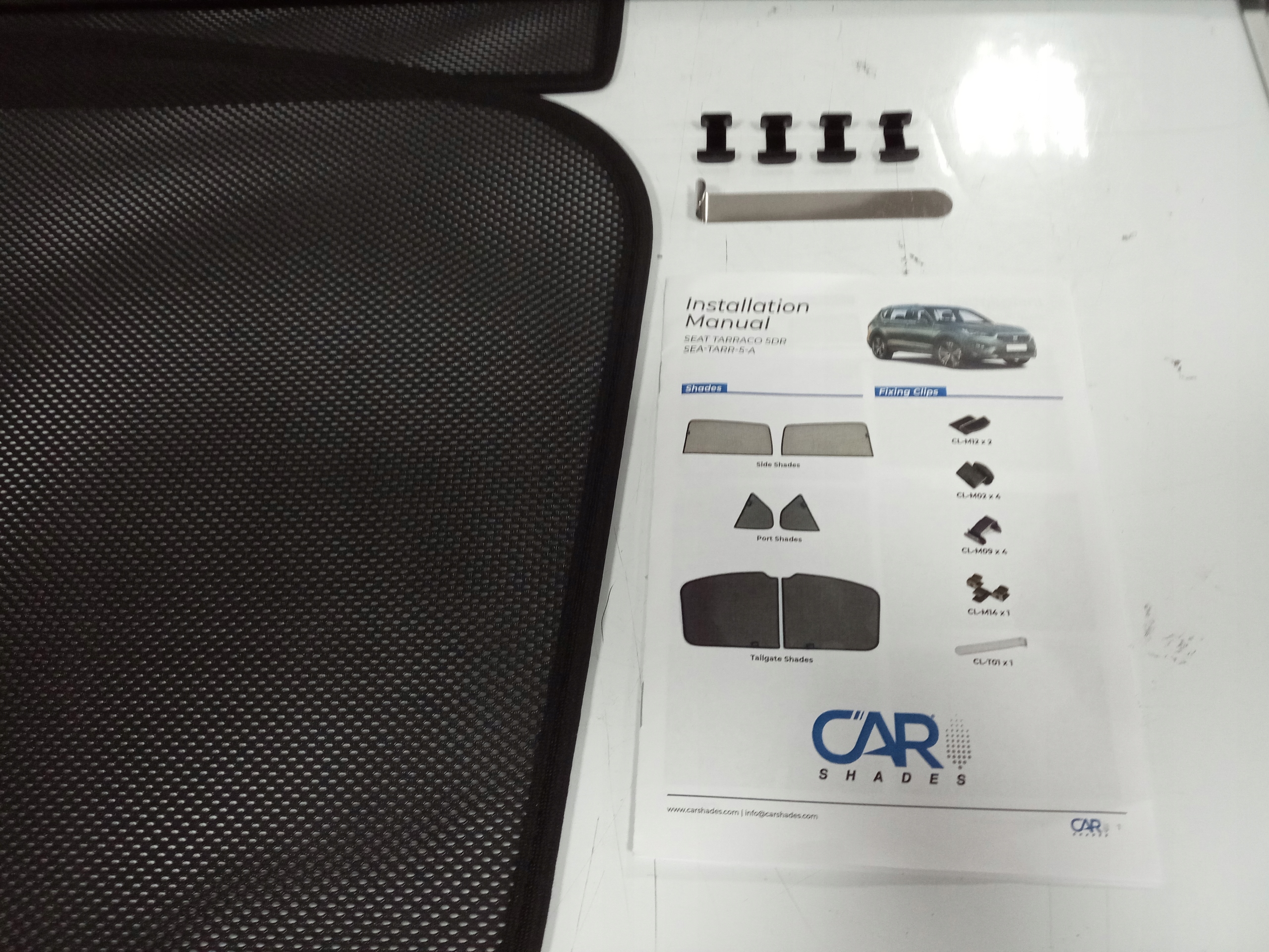 Osłona przeciwsłoneczna Car Shades Seat Tarraco 2019 NIEKOMPLETNA Numer katalogowy producenta SEA-TARR-5-A