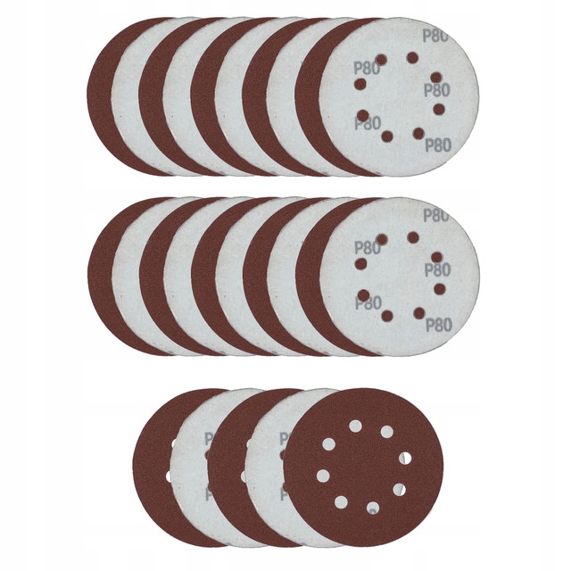 

Papier Ścierny Na Rzep Krążki 125mm P80 25szt