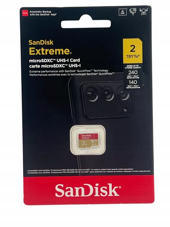 Sandisk Extreme Microsdxc 2TB 240MB/S Uhs-i U3 V30 A2