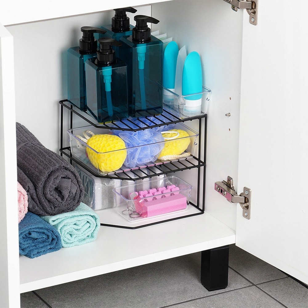 Półka KUCHENNA metalowa na blat regał do szafki narożna stojak -czarna Marka Vilde