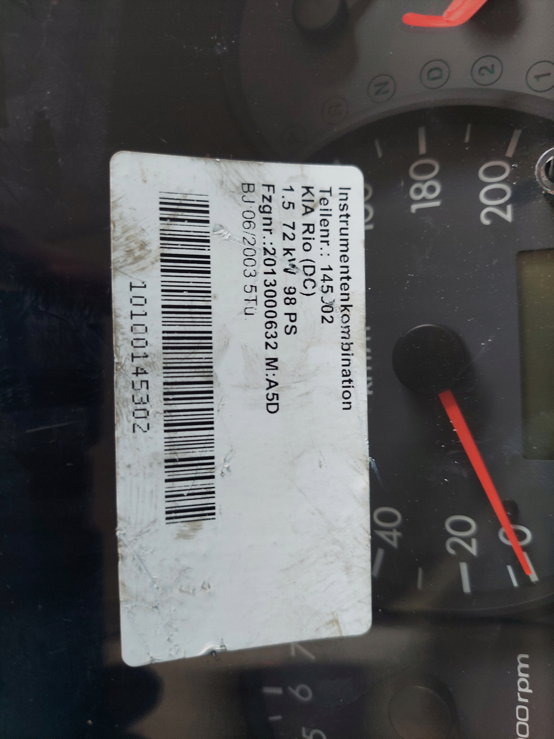 dials clock KIA RIO 1.5 B DC AUT 94003FD170