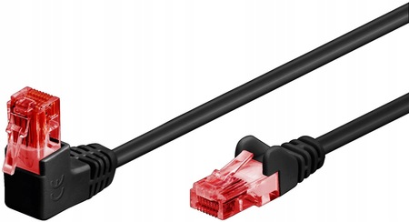 Kabel Lan Patchcord Cat 6 U/utp 1x90 Czarny 0.25m