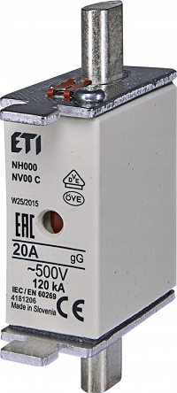 

Wkładka Topikowa NH00C Eti 004181206 20A gG 500V