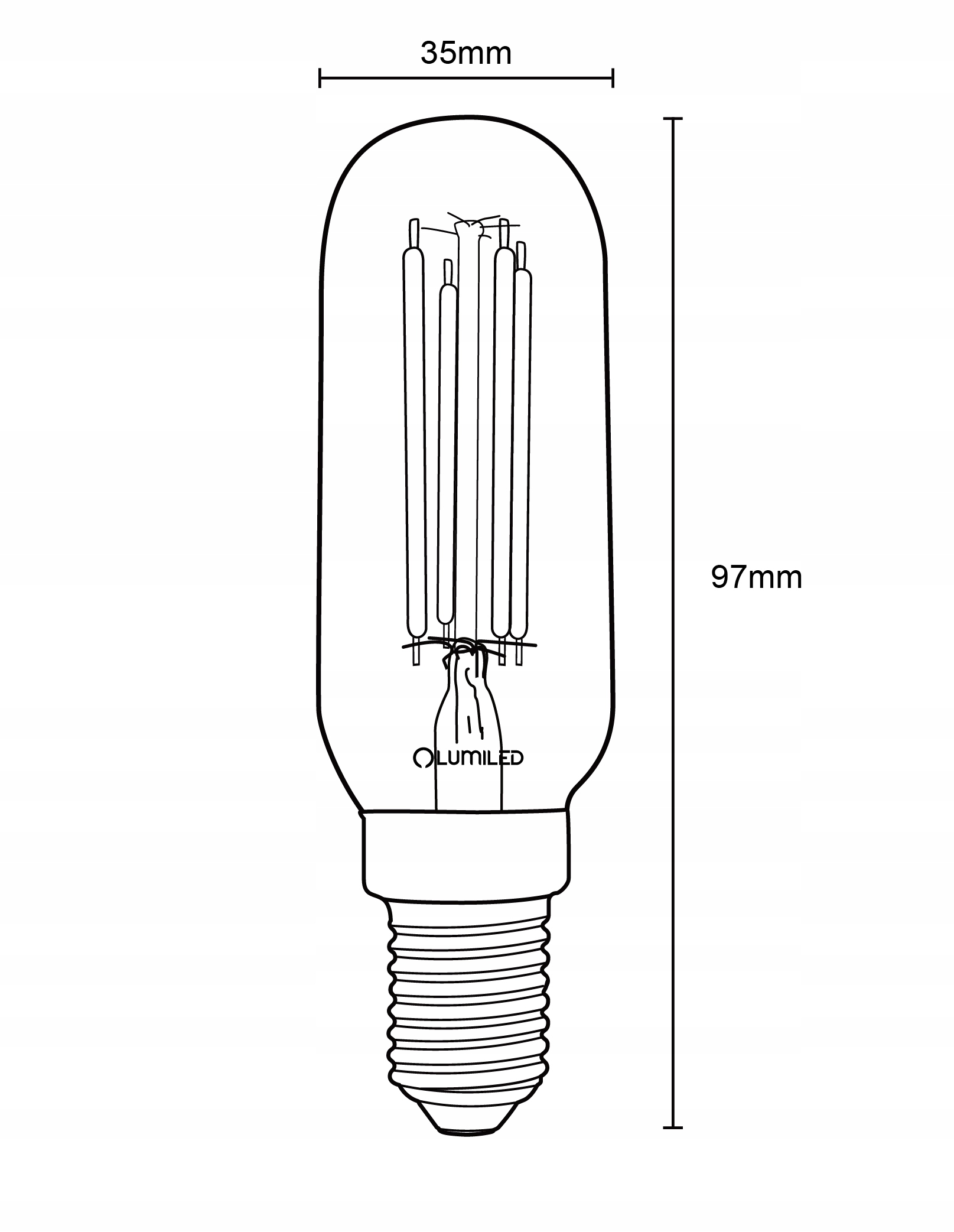 6x Żarówka LED E14 T25 LODÓWKA OKAP 4W = 40W 3000K Ciepła FILAMENT OZDOBNA Rodzaj LED