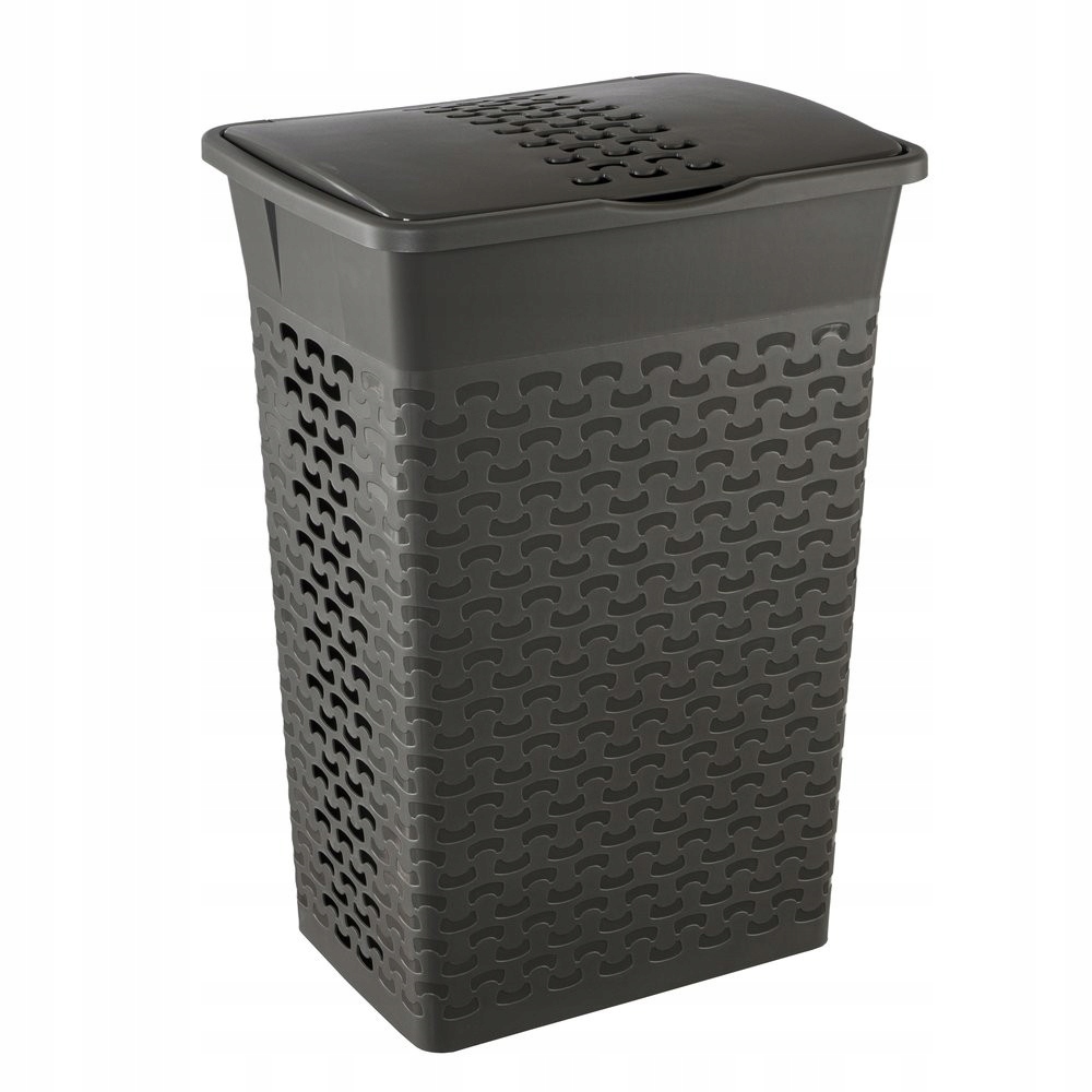 

Kosz Na Pranie Z Pokrywą Ciemny Szary 55L