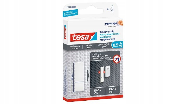

Plastry montażowe Tesa do tapet i tynków 9 Sztuk!