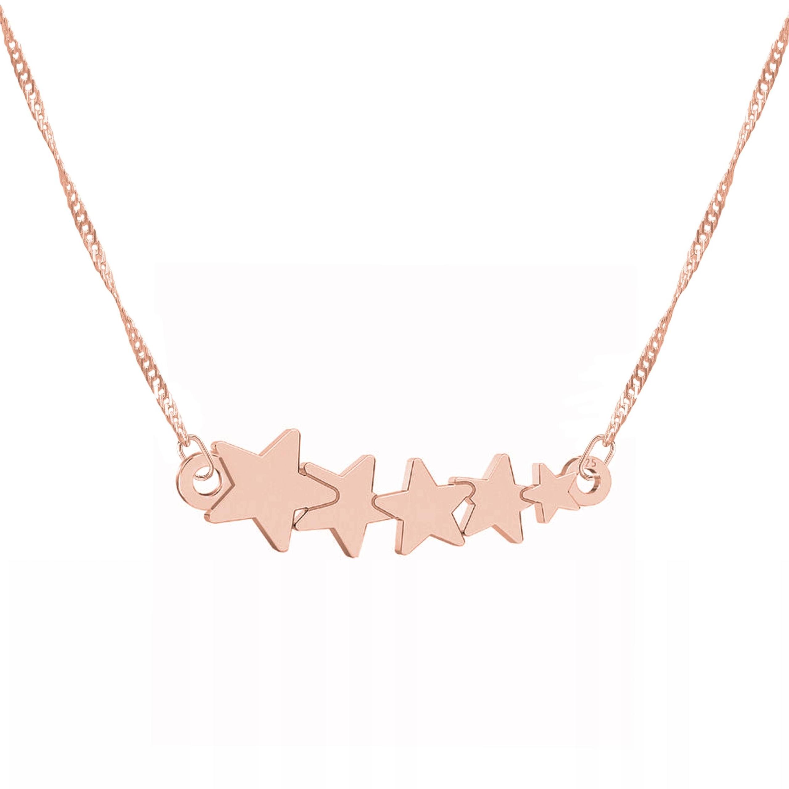 Pozlacený náhrdelník s hvězdičkami Stars Planeta s hvězdičkami Vesmír Stříbro 925