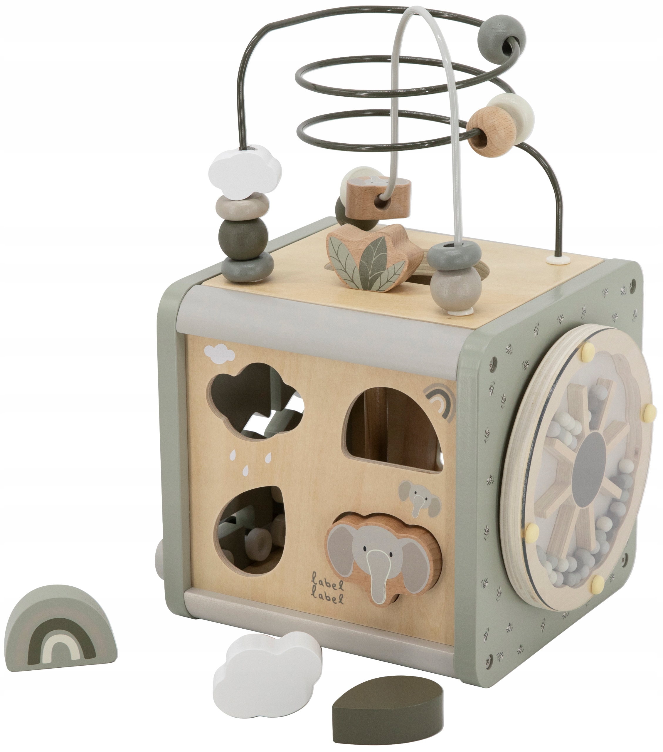 Label Label Kostka Aktywizująca Edukacyjna Sorter Suwaki Cymbałki Olive