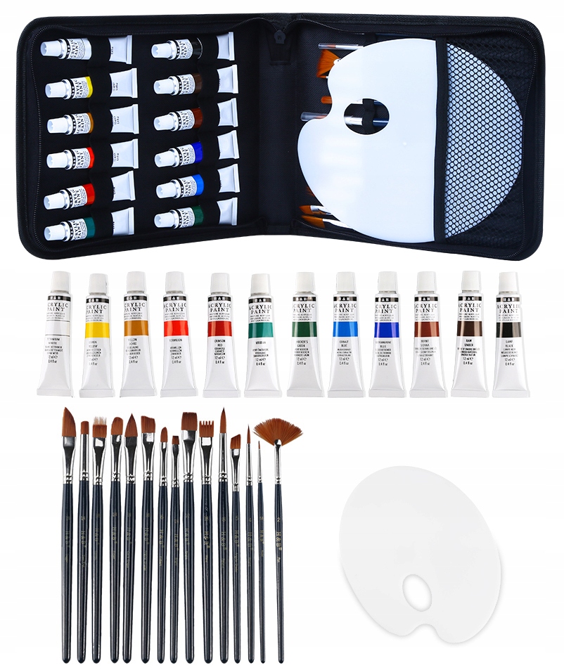 Sada barev, akrylové barvy, akryl štětce 26v1 H&b