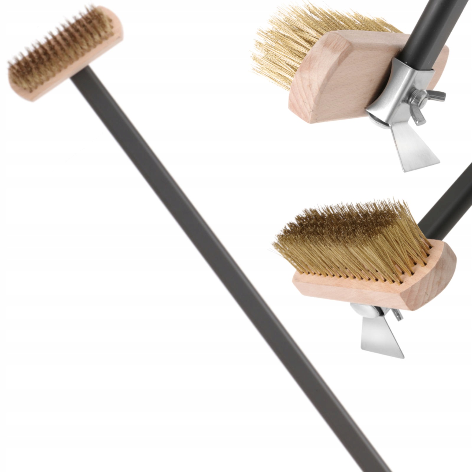 Kartáč Na Čištění Pece Na Pizzu Hendi 1320 MM, Měděné Štětiny
