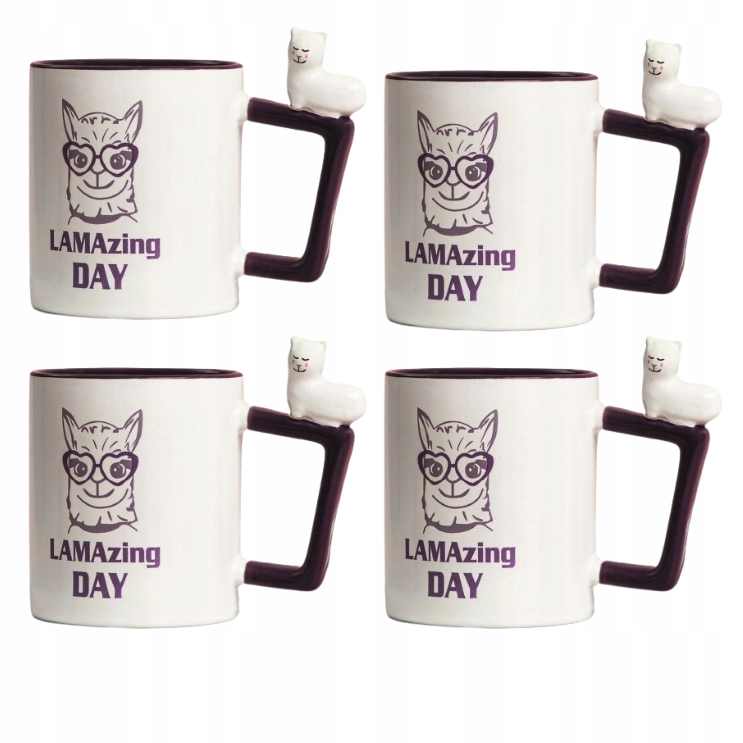 Sada 4x Hrnek Peru s lamou 380 ml Homla